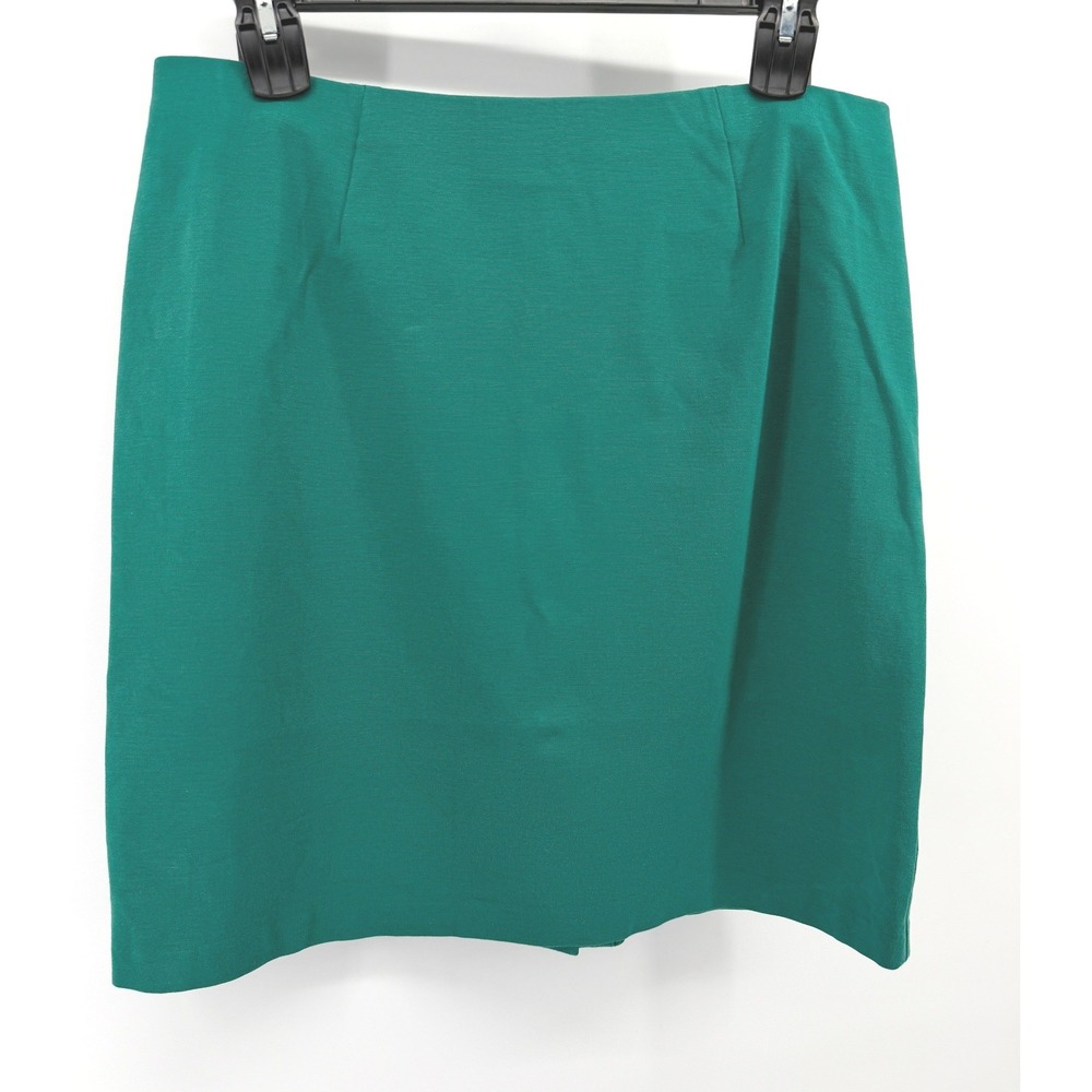 J. Jill Pencil Skirt Women L Green Stretch Ponte Knit Office Career Casual EUC